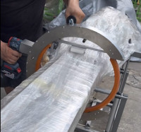 Pembungkus Orbital Genggam Bertenaga | Mesin Film Perekat Portabel untuk Pipa, Kayu & Produk Panjang HROW-450 Thumb