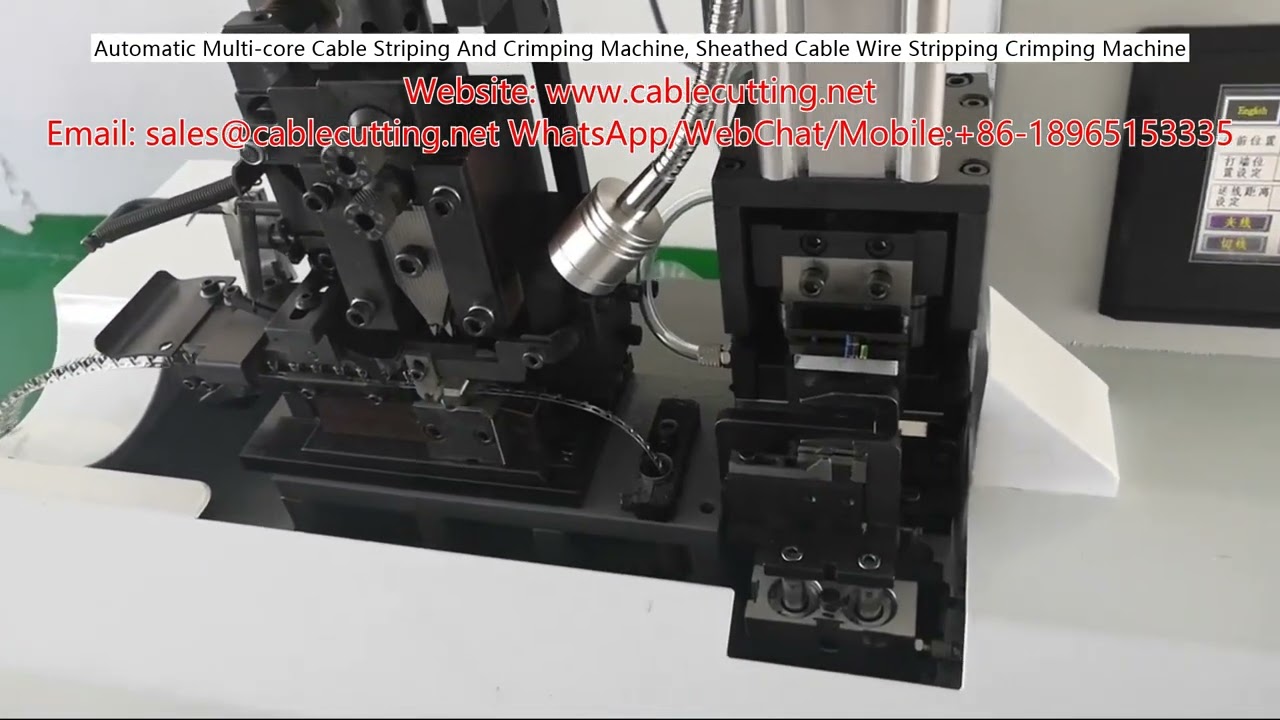 Mesin Stripping dan Crimping Kabel Multi-Core Otomatis untuk Kabel Berselubung