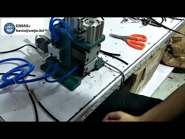 Mesin Kupas Ujung Kawat Pneumatik Semi Otomatis 3F 4F AWG#32-16 – Kupas & Pilin Presisi Tinggi