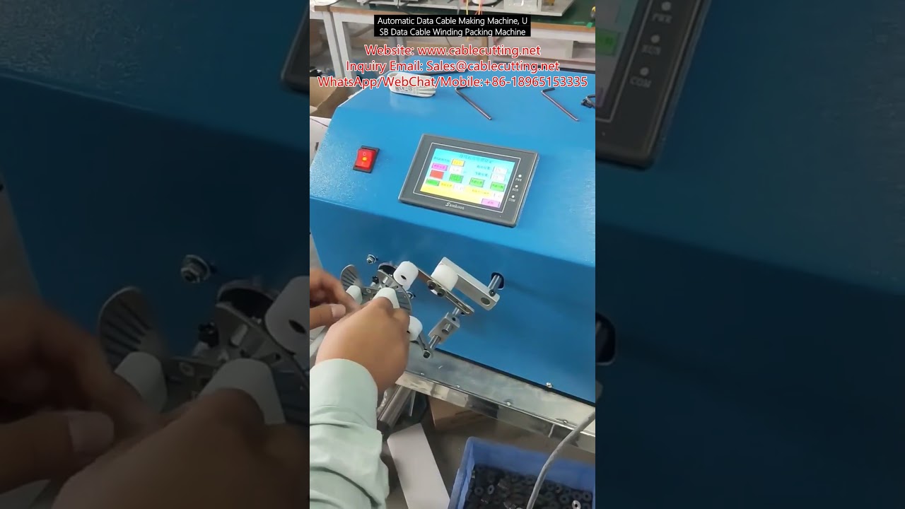 Mesin Pembuat Kabel Data Otomatis, Mesin Gulung & Kemas Kabel USB