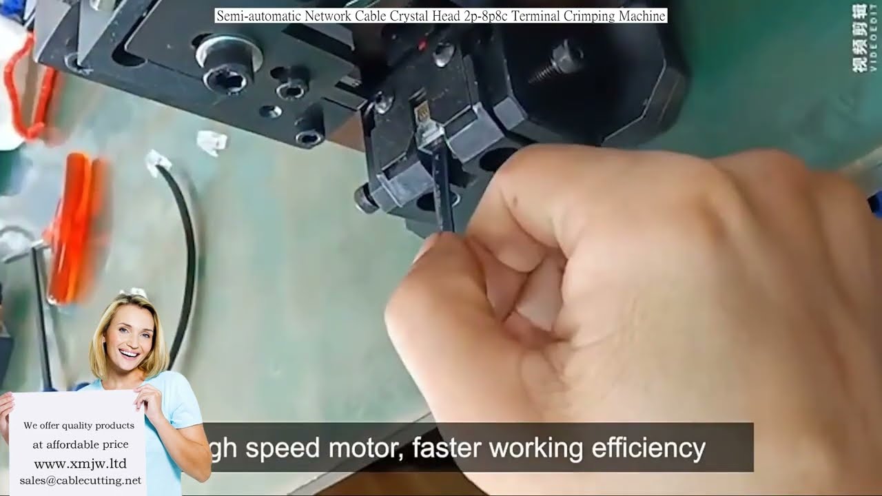 Mesin Crimping Kepala Kristal Kabel Jaringan Semi-Otomatis 2P 8P 8C – Presisi Tinggi